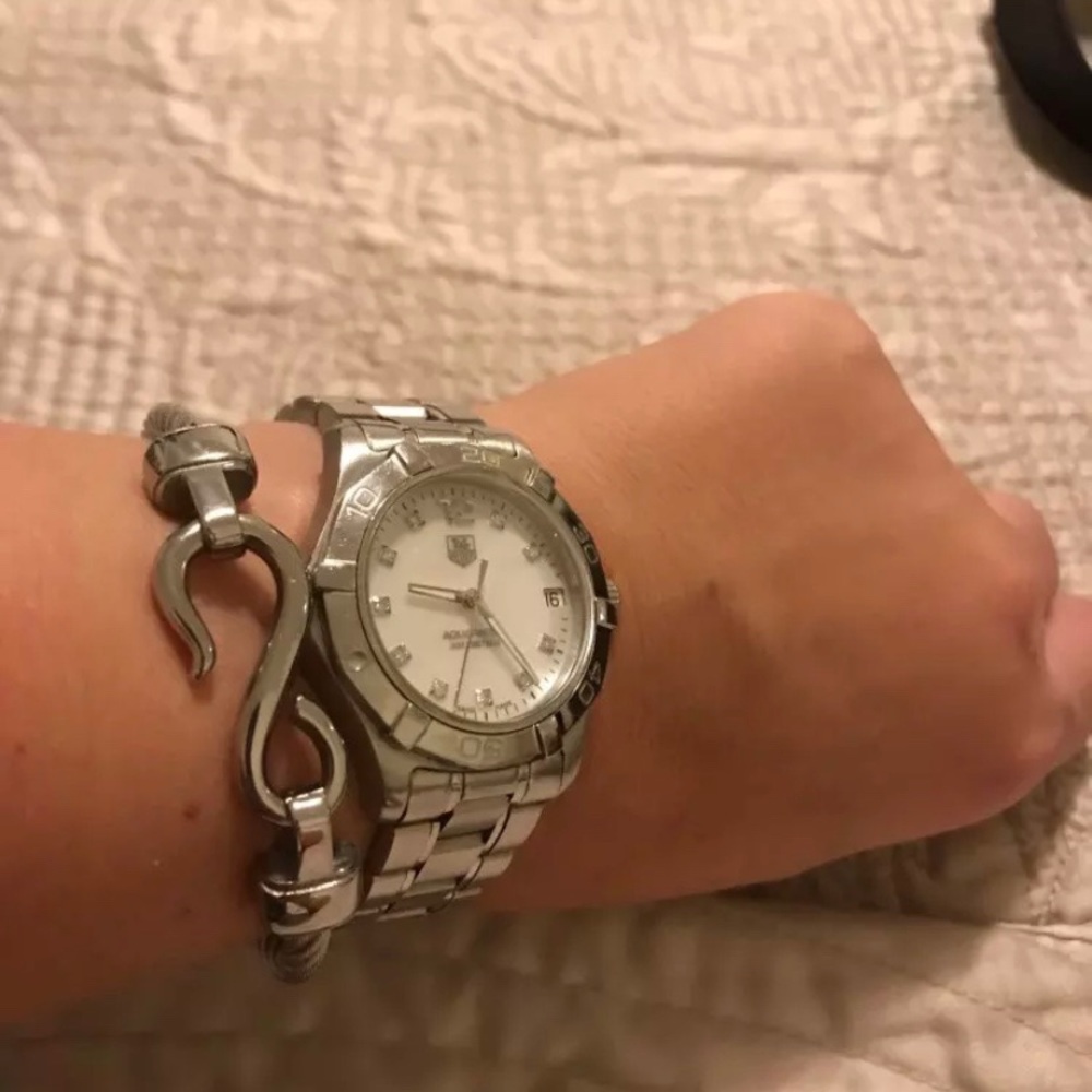 Silver Hook Bangle Bracelet - Picture 2 of 2